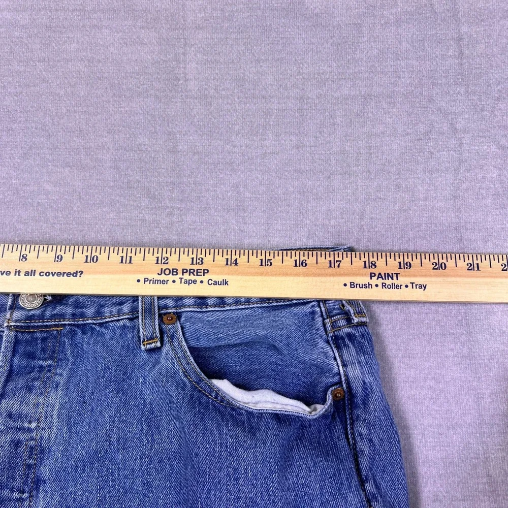 Levis 501 Original Straight Leg Mid Rise Button Fly Jeans Mens 36x29 Blue Denim